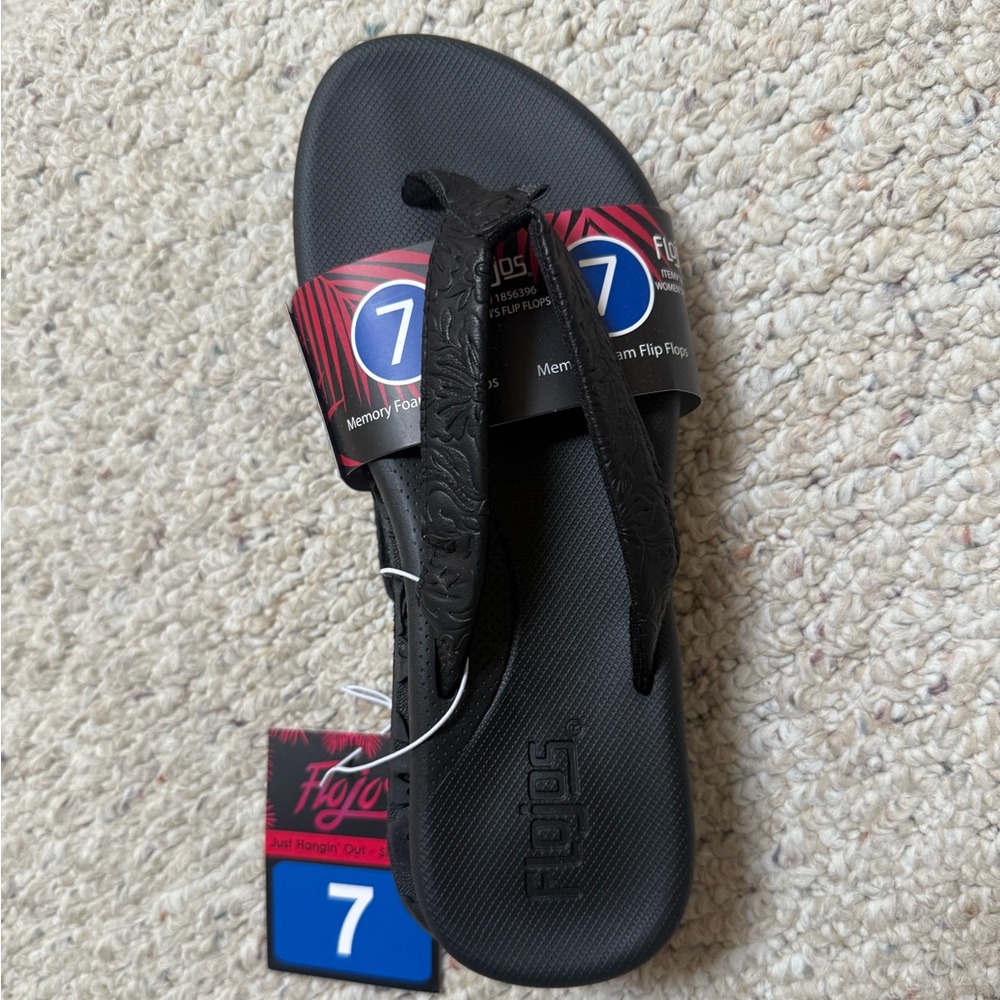 Flojos Black Memory Foam Sandals